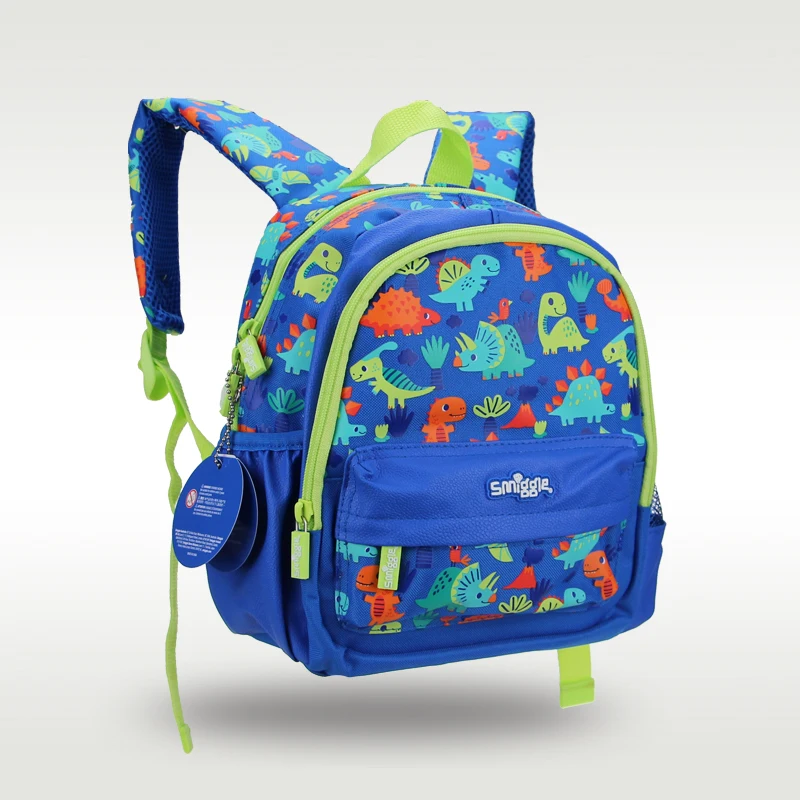 Australia original Smiggle hot-selling schoolbag boy cute blue dinosaur schoolbag kindergarten backpack 11 inches