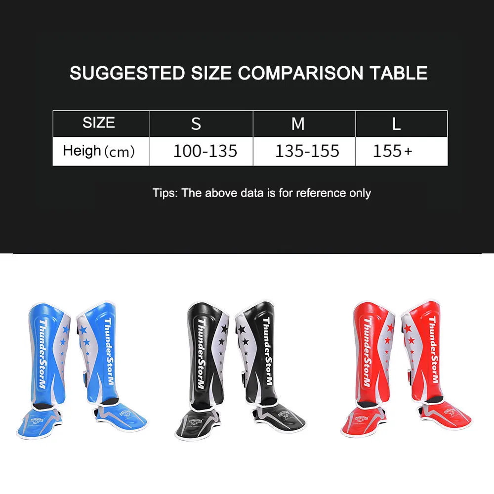 TSM Professional Thick Combat Leg Guard Boxing Shin Guard Sanda Combat Leg Guard Board with Instep Muay Thai Training Equipment