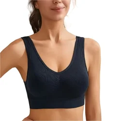 Women Seamless Underwear Sports Tank Female Plus Size Bras Non-wire No-pads Crop Top Sexy Lingerie Solid Color Camisole S-5XL