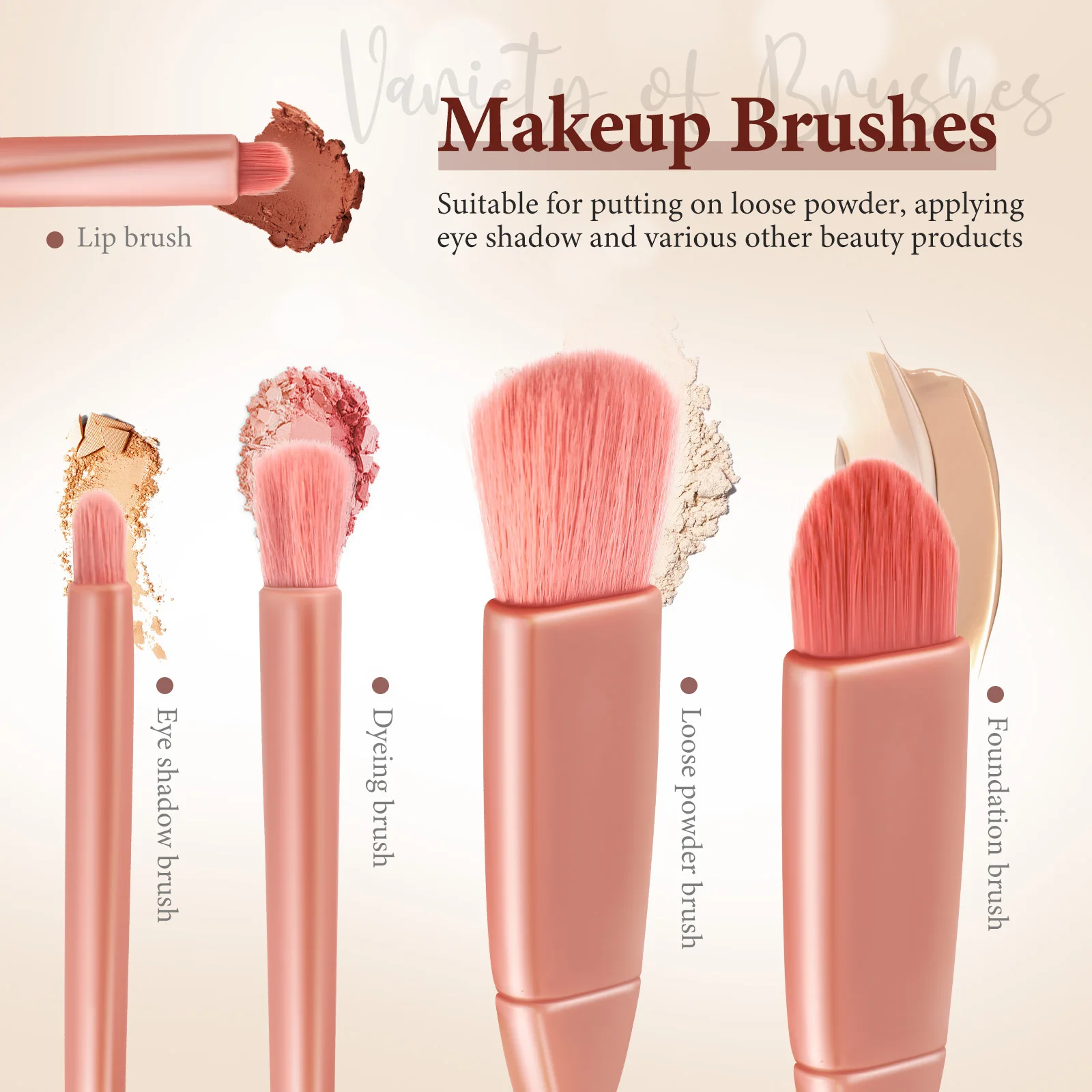 1Set Tragbare Reise Make-Up Pinsel Set Foundation Lip Lidschatten Concealer Lose Pulver Pinsel Kompakte Fall Kosmetik Pinsel