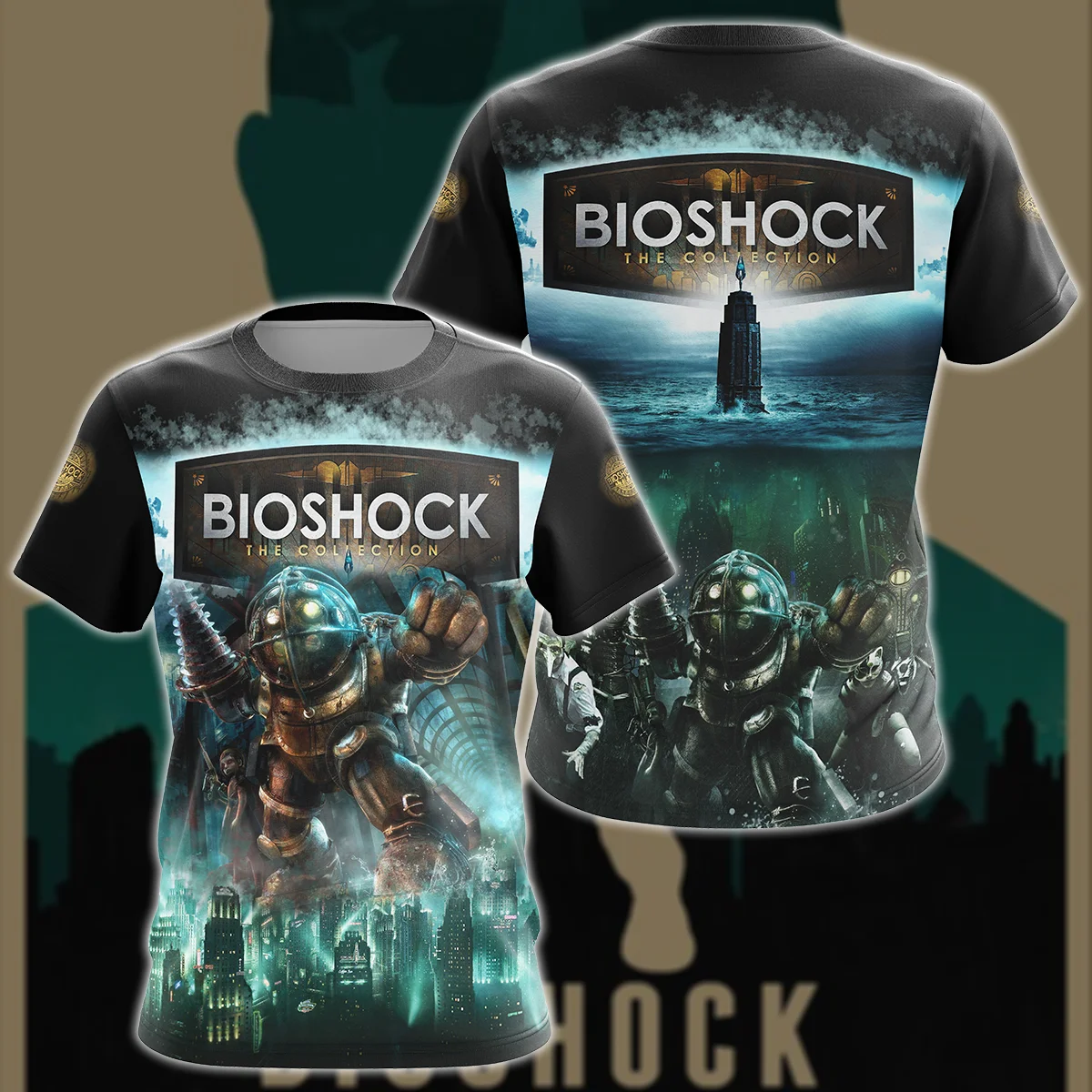 2024 Summer Men's 3D Printing BioShock Video Game T-shirt Children's Street Large Sports Top