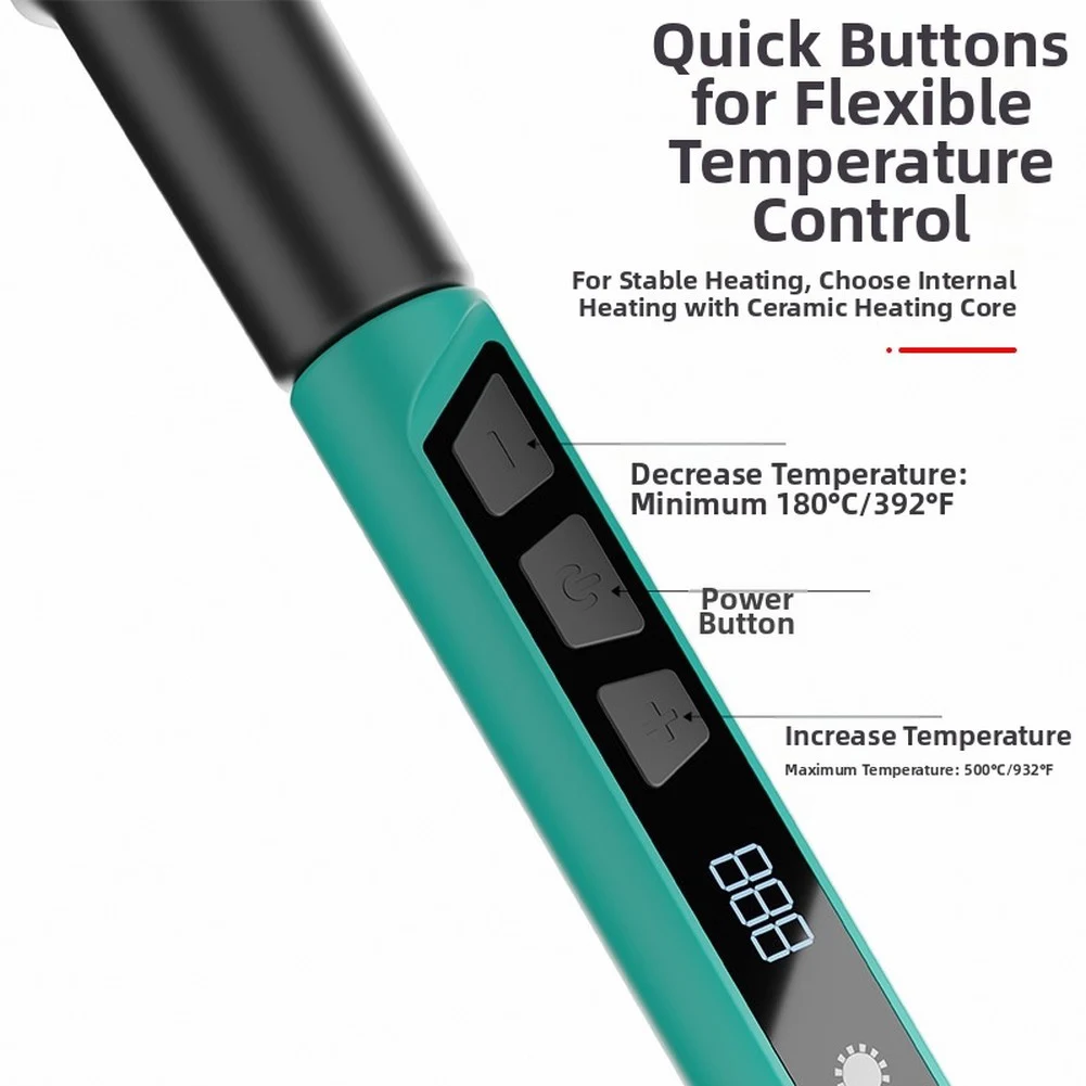 90W Soldering Iron Digital Display 180-500C Adjustable Heat Settings for Soldering Wires Connectors and Boards