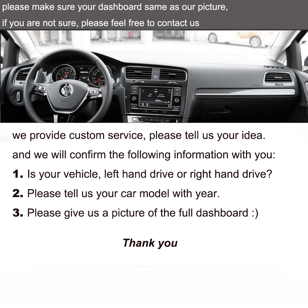 

Изготовленный на заказ чехол на приборную панель автомобиля из алькантары для Volkswagen VW Golf 2014 2015 2016 2017 2018 2019, коврик с подушкой