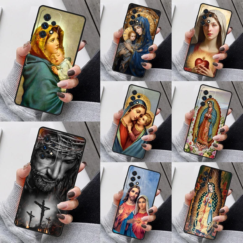 Virgin Mary And Jesus Phone Case For Samsung Galaxy S23 S21 S20 FE S24 S22 Ultra Note20 S10 S9 S8 Plus A40 A52 A12 A13 A53