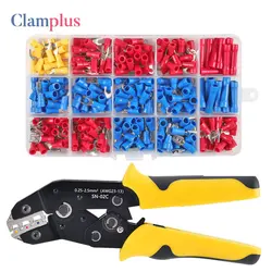 SN-02C Mini Hand Crimping Tool 0.25-2.5mm² Insulated Terminal Crimper Pliers Cable Lugs Assortment Kit Wire Connector Crimp