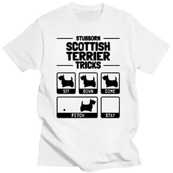 Funny Training Scottie Dog Tricks T Shirts Graphic Cotton Streetwear Short Sleeve Harajuku Scottish Terrier T-shirt