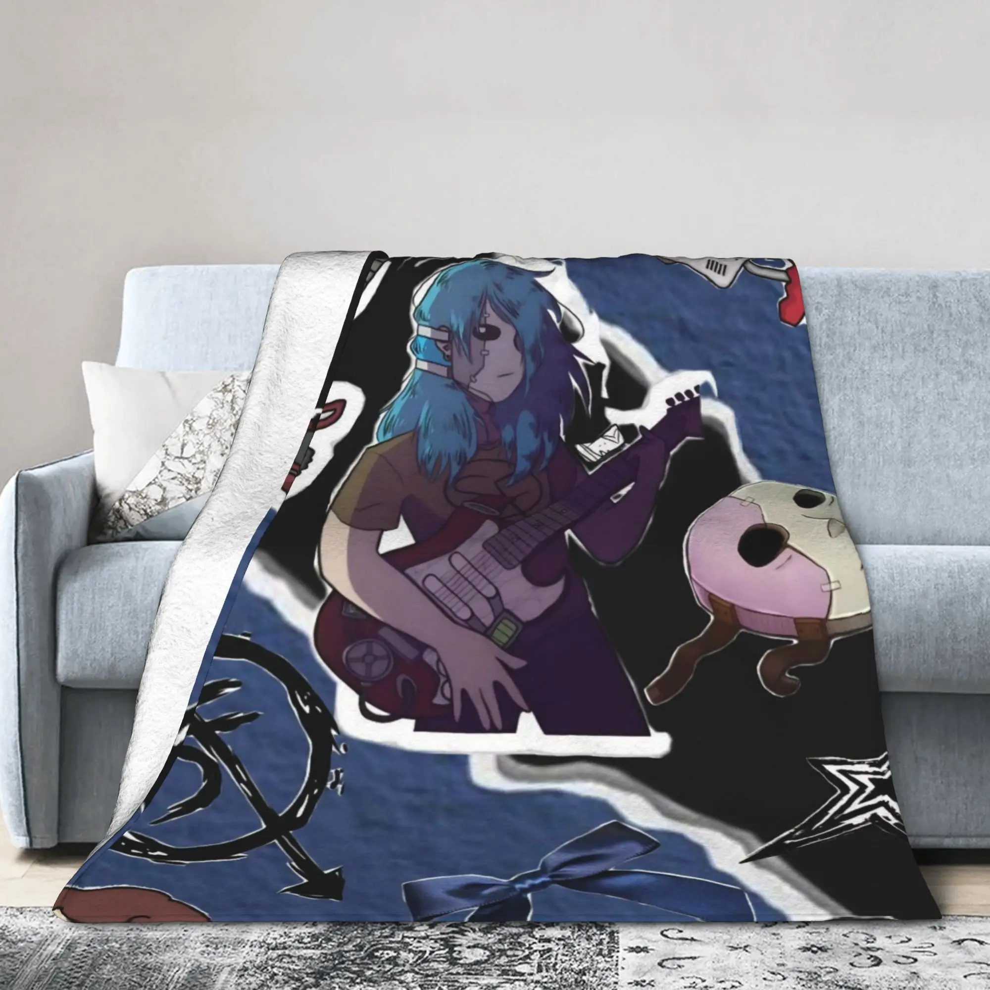 Sally Face Horro Game Fuzzy Blankets  Creative Throw Blanket for Bed Sofa Couch 125*100cm Plush Thin Quilt