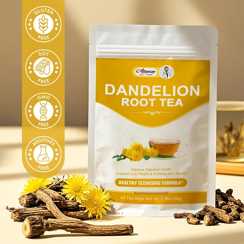 Alliwise Organic Dandelion Root Tea Strong Liver Health,For Anti-inflammatory Immune Boosting,Natural Blend Herbal Supplement