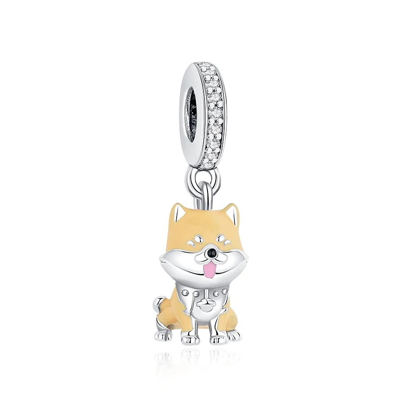 Original 925 Sterling Silber Charms Liebes-Tiermotiv Hund Katze Pfotenabdruck Anhänger Perlen Passend für Marken-Armbänder Halsketten Damen DIY Schmuck
