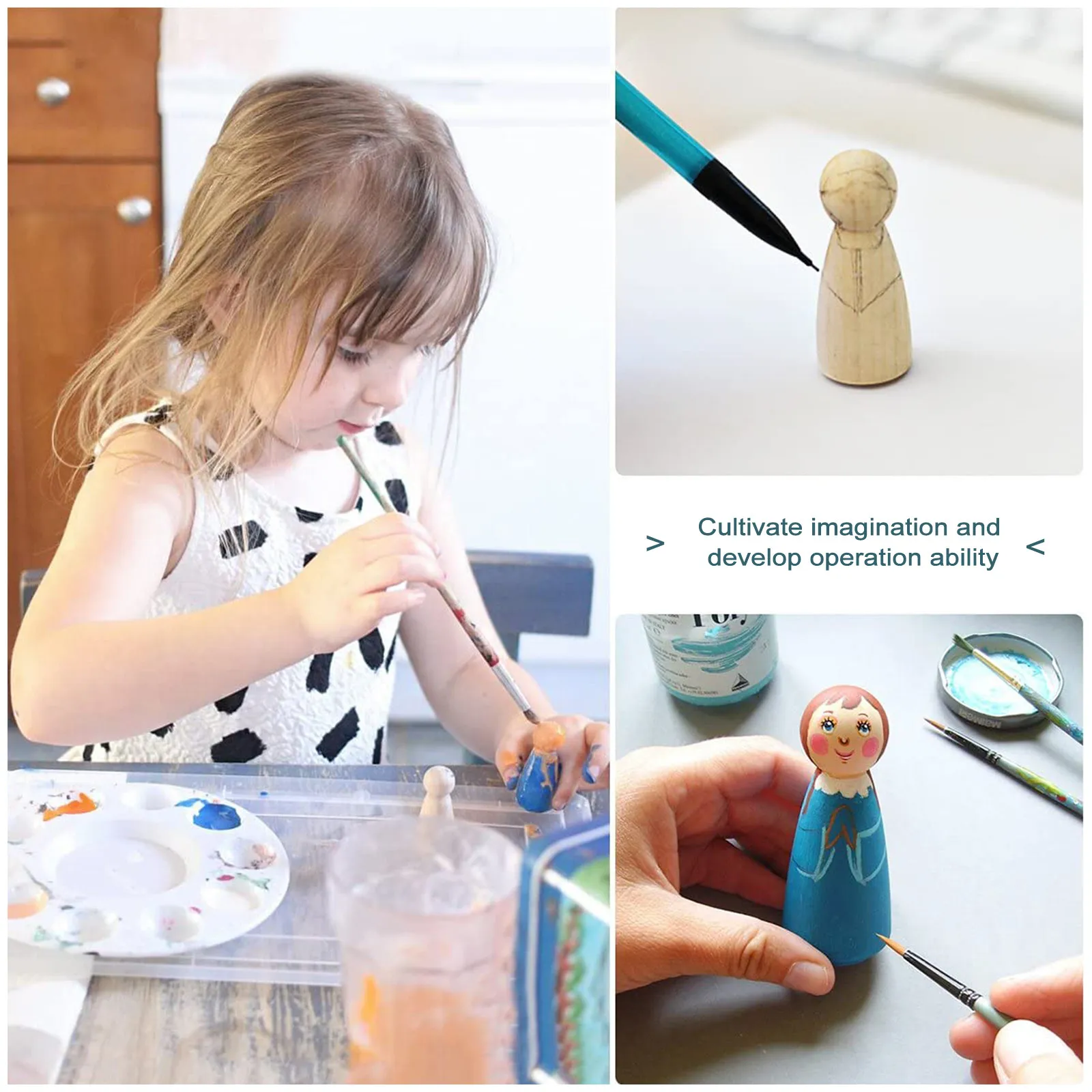 

Набор из 70 деревянных кукол: натуральные, безопасные, для творчества, росписи, поделок своими руками, для детей, для домашнего декора, заготовки для росписи