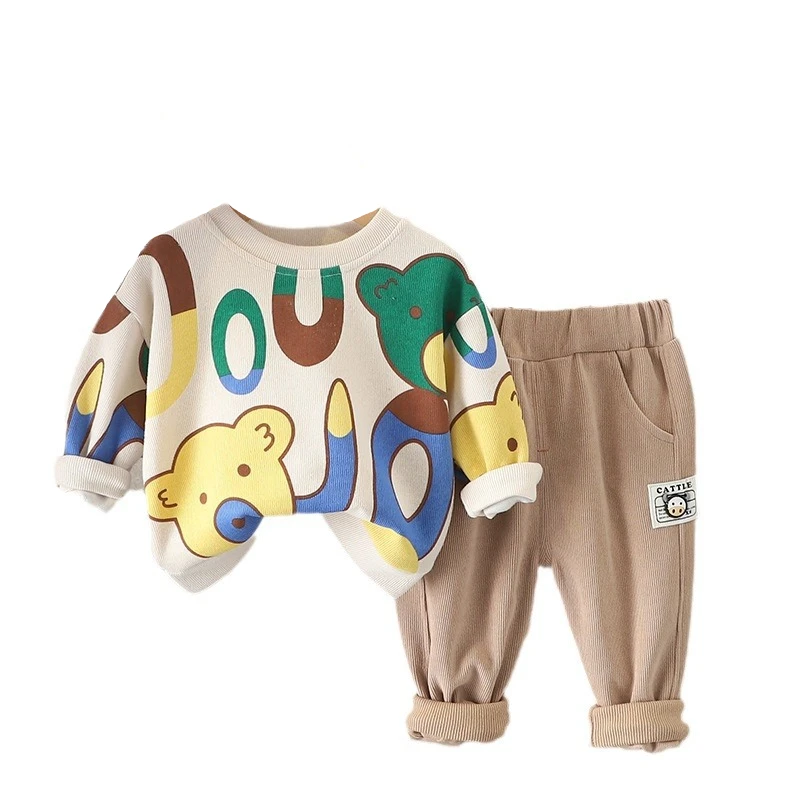 New Spring Autumn Baby Girls Clothes Suit Boys Clothing Children Casual T-Shirt Pants 2Pcs/Sets Toddler Costume Kids Tracksuits