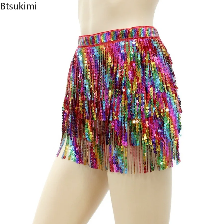 Belly Dance Practice Clothes Belt for Women Belly Dancing Accessories Hip Scarf DJ Nightclub Dancing Waist Chain Tassel Scarf