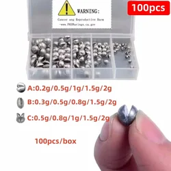 Delysia King 100 pcs/box of fishing round bifurcated opening clip lead fishing accessories