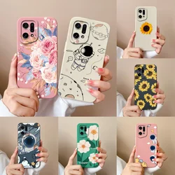 Case For Oppo Find X5 Pro Lite Exquisite Flower Funda Soft Liquid Silicone Camera Protection Back Cover For Oppo Find X 5 Bumper