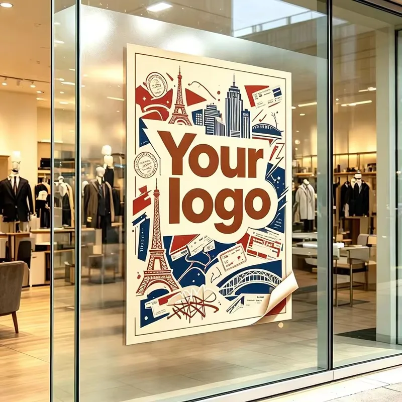 Custom Waterproof Discount Business Store Wall Decor Advertising Stickers Self-Adhesive Wall Stickers Restaurant Shop Promotion