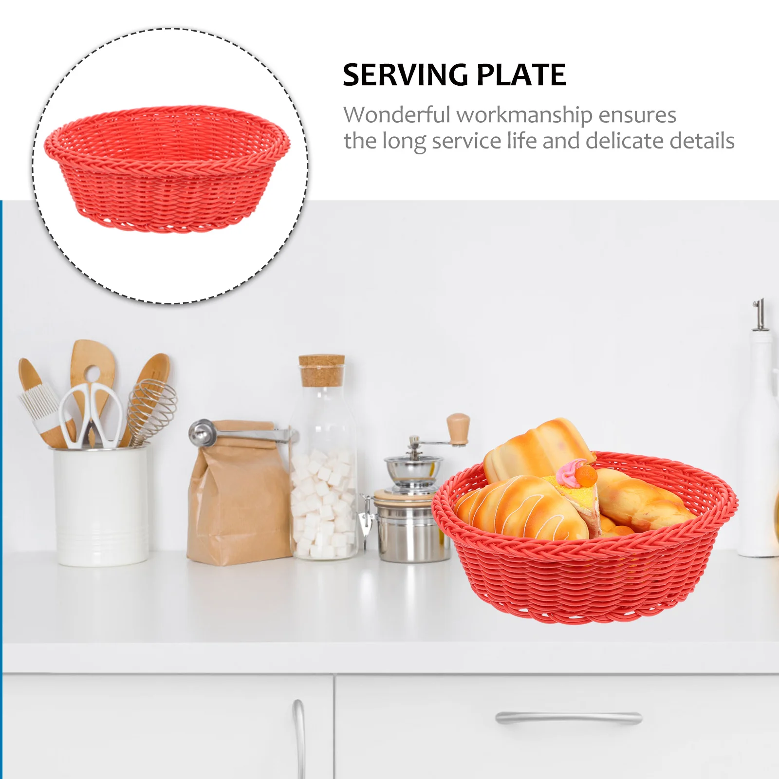 

Plastic Fruit Basket Storage Container Bread Tray Plate Home Hotel Serving Snack Food Creative Design Long Service Life High