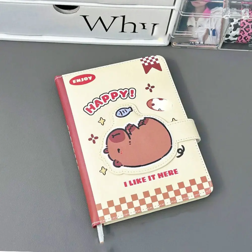 PU Capybara Notebook Magnetic Buckle Business Memos Magnetic Notebook Agenda Weekly Planner Thicken B5 Mini Notepad