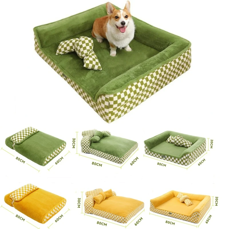 

Autumn and Winter New Pet Sofa Kennel Warm Removable Washable Medium Large Dog Bed Small Dehaired Angora Soft Cat Nest