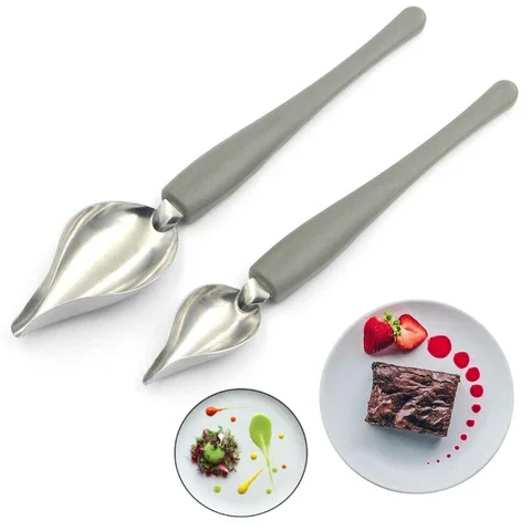 

Chef Pencil Spoon Stainless Steel Portable Sauce Painting Coffee Spoon Kitchen Home Cream Sauce Decoration Chocolate Draw Tools