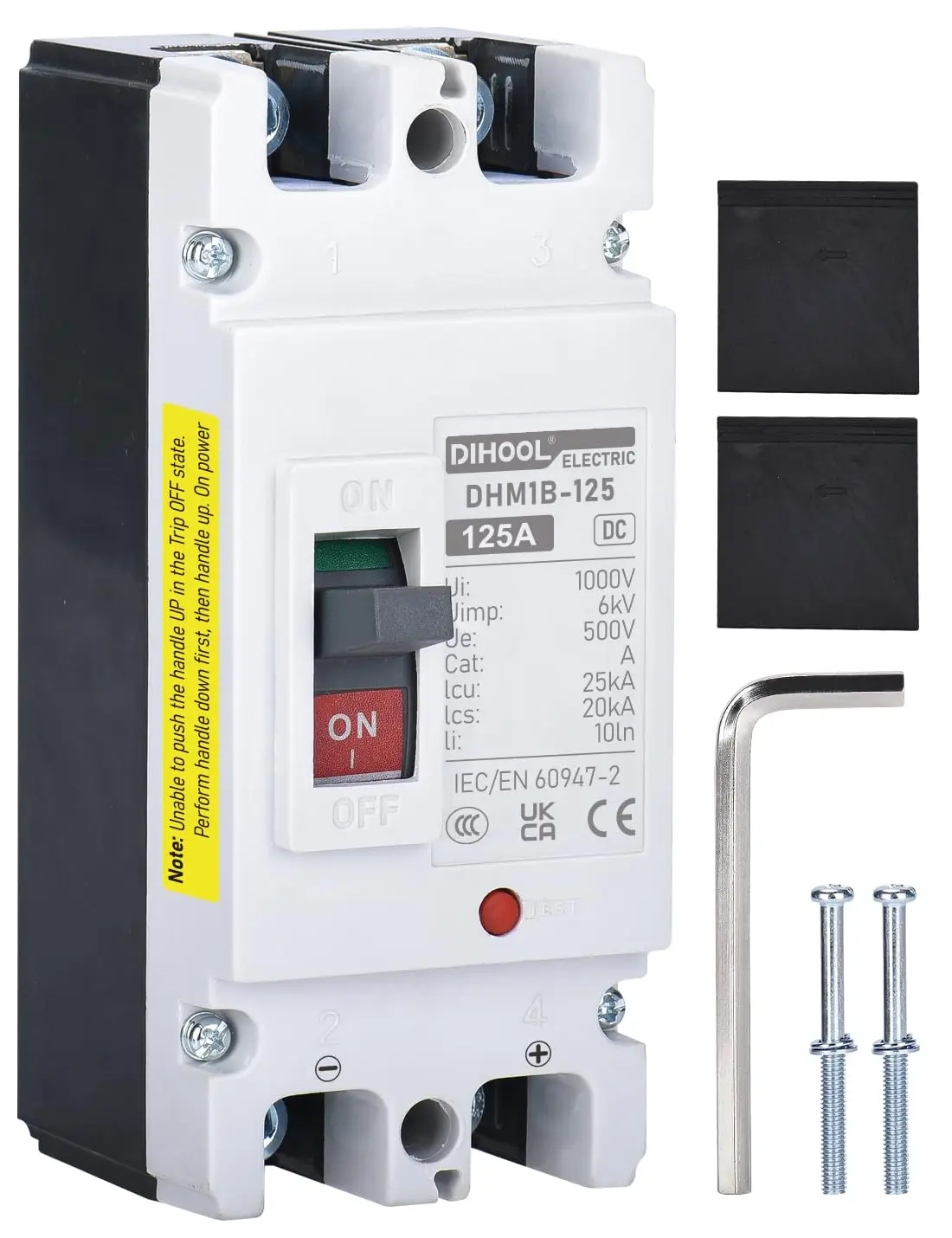 Premium 125A DC Circuit Breaker, Battery Disconnect Switch for Solar System and Power Station view 2