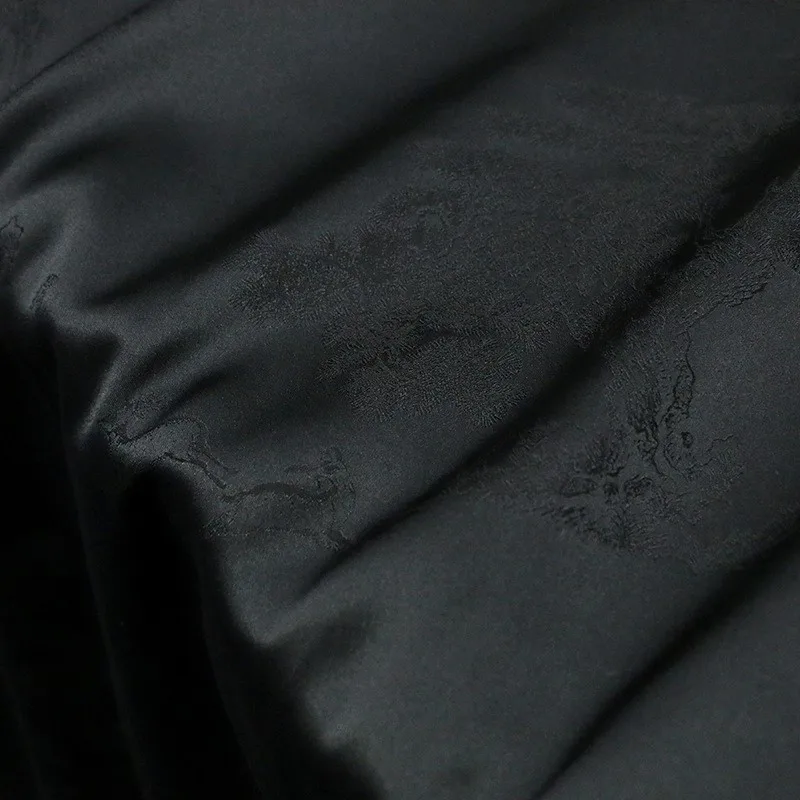 Green interwoven silk wave satin jacquard fabric new Chinese-style cheongsam and small shirt traditional Chinese style