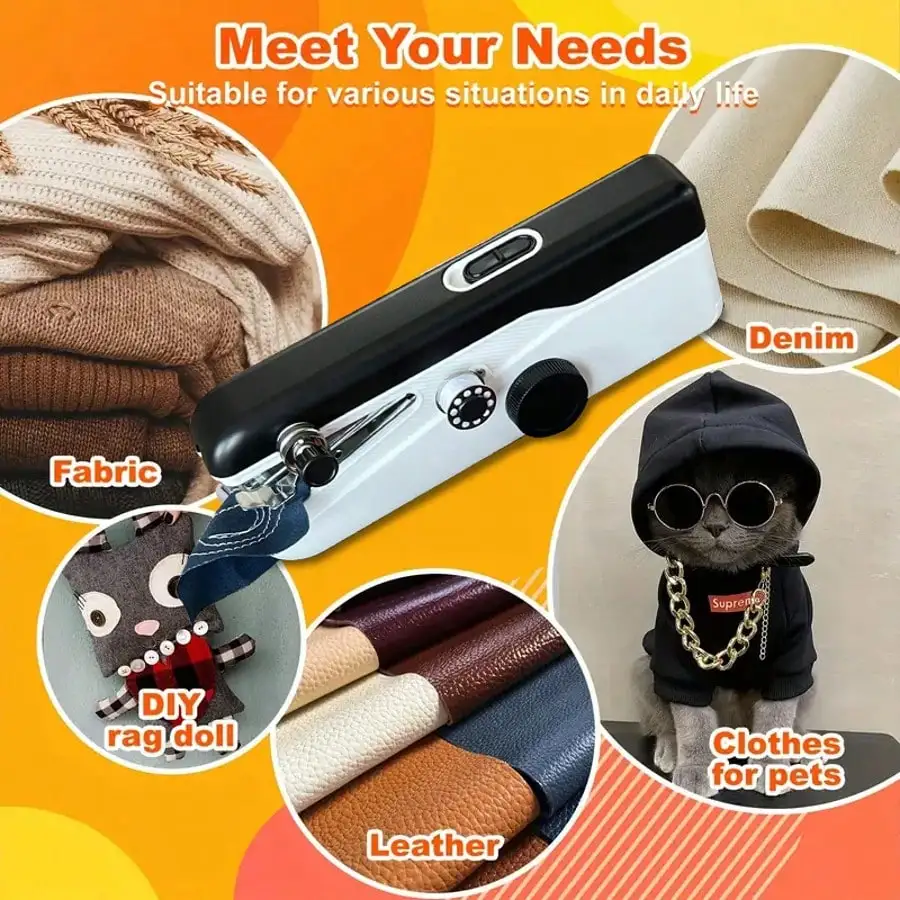 Portable Electric Handheld Sewing Machine, DIY Hand Sewing Tool, with Accessory Set, Accessories Come in Random Colors