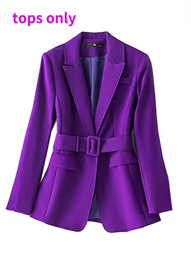 Fashion High-quality Office Suit Purple Jacket and Trousers 2-piece Set 2024 New Waist Suit Temperament Suits for Women HJLZBW