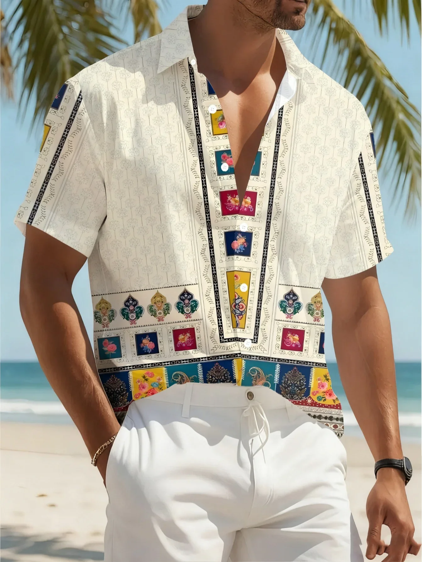 

Summer Casual Men's Shirt 2026 Fashion Hawaiian Style Man Women Short Sleeve Beach Party Print Vacation Tops For Men