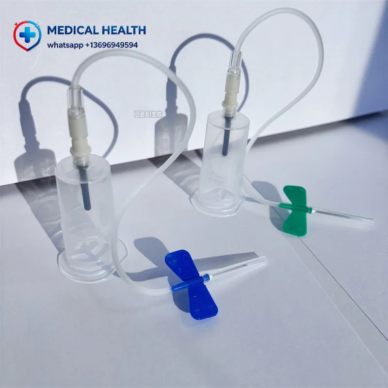 50pcs Butterfly Needles+50pcs Plastic Holder,Disposable Safety Vacuum  Collection Set Pet Medical Scalp Vein Set