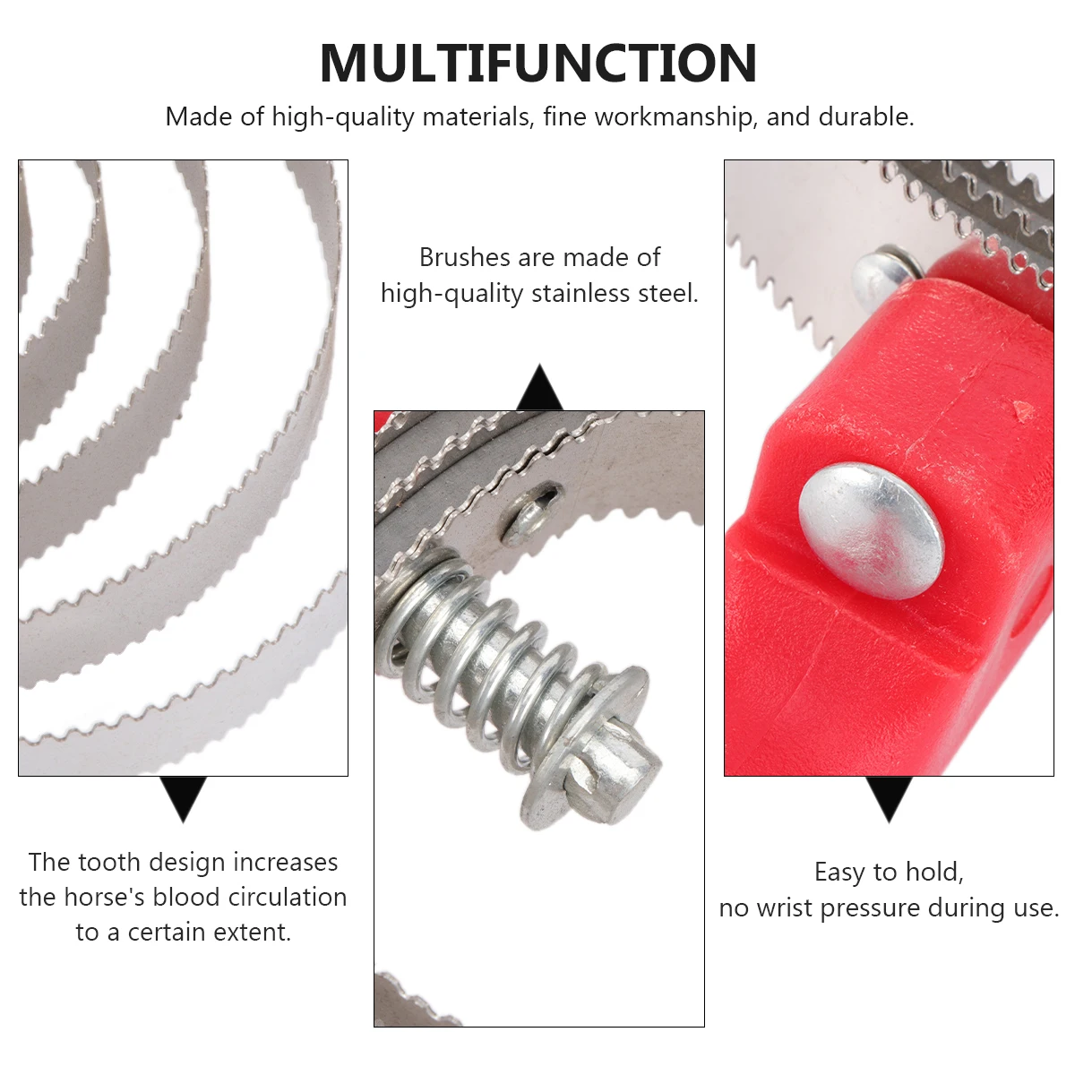 

Six Circles Metal Livestock Itching Brush Ergonomic H Horse Pet Supply Currying Comb Shedding Tool Stainless Steel Durable R