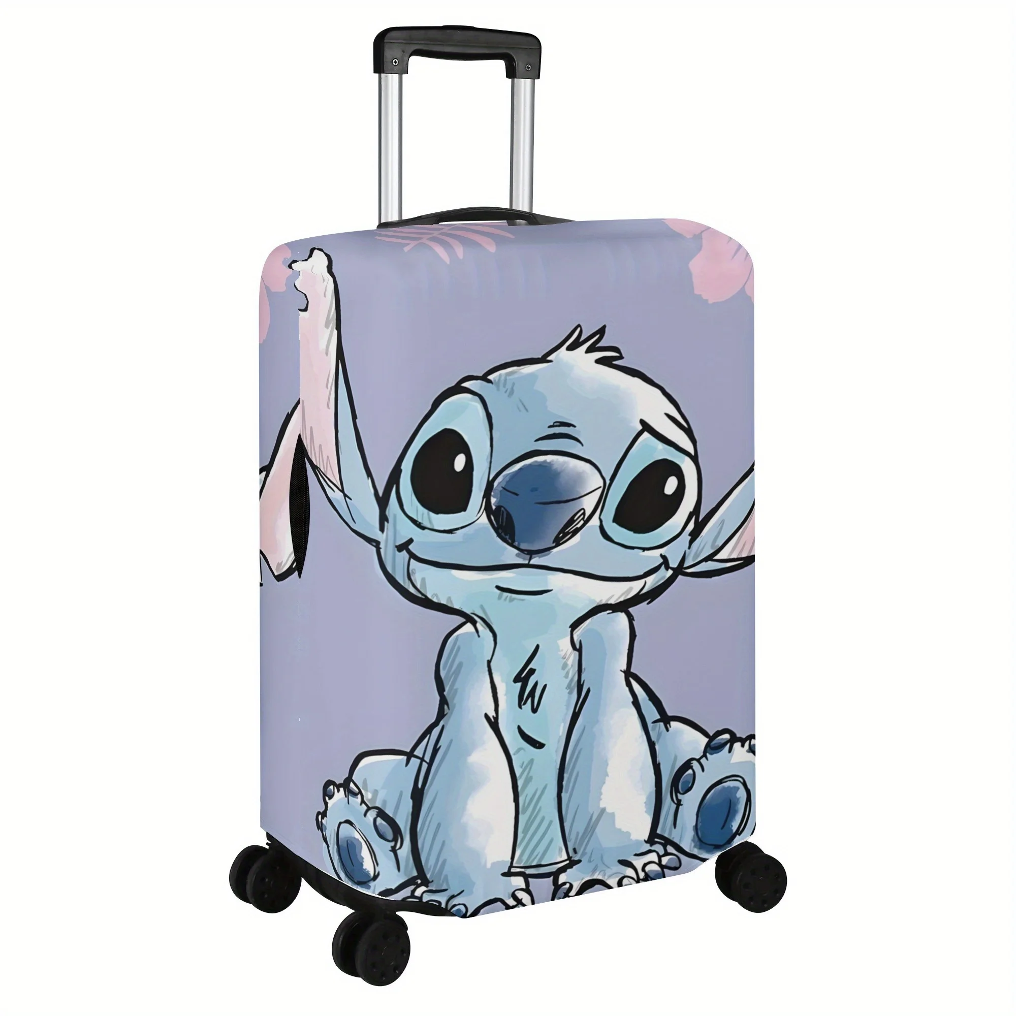 

1 Disney Stitch luggage cover mixed color polyester fiber elastic machine wash suitable for travel trolley travel bag