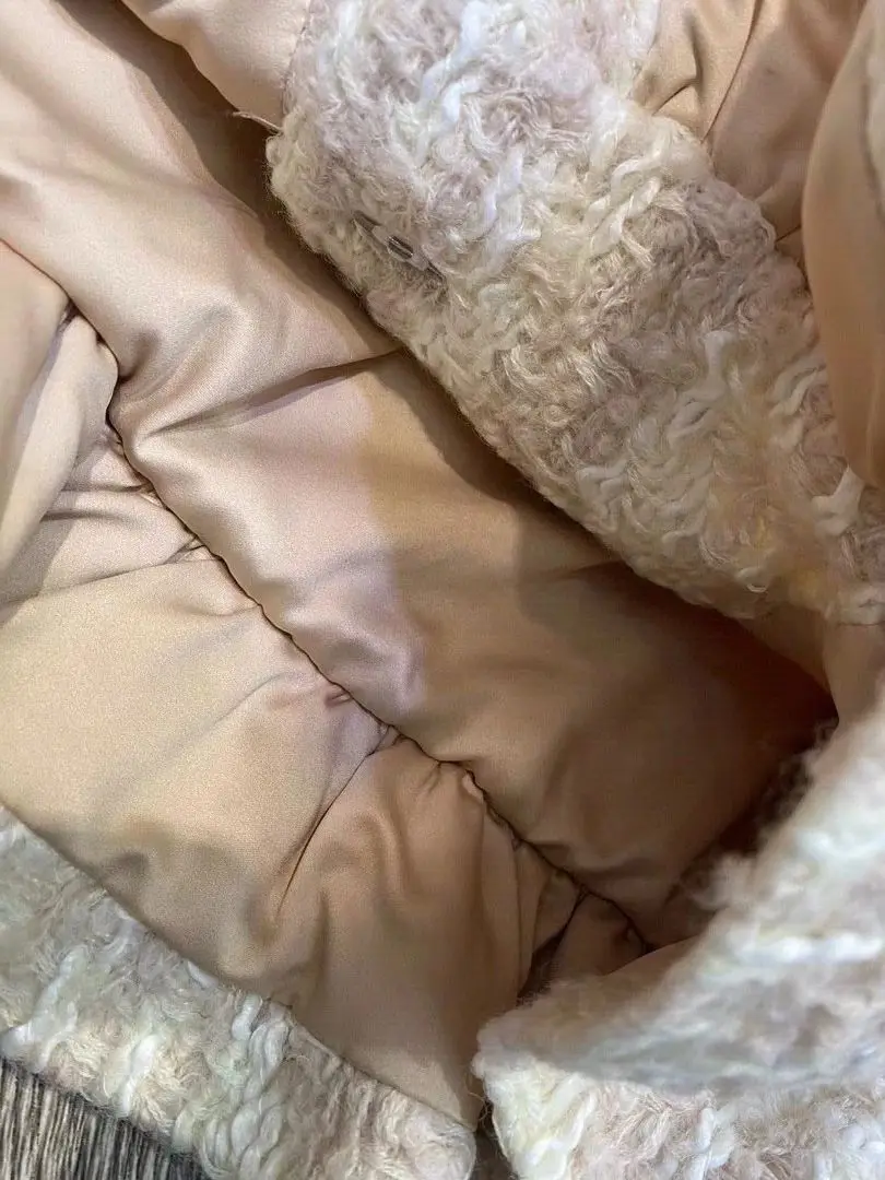 Dames parelknopen korte jas gekerfde kraag lange mouw ruches rand zoete dames wollen jas