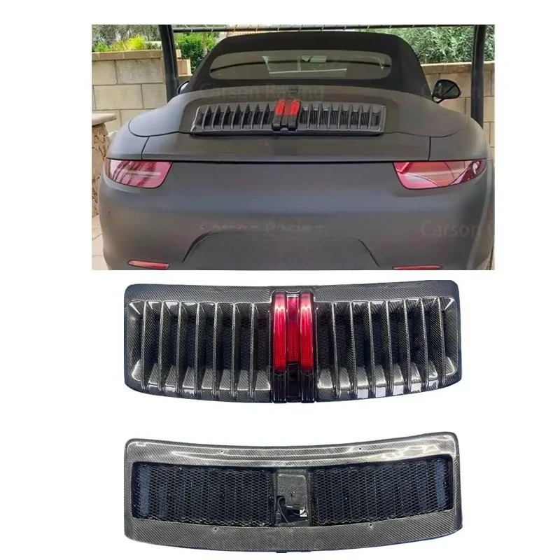 

911 991.1 2012-2016 Wet Carbon Fiber Body Kit LED Lights New Model Rear Spoiler Wing Tail Gate Boot Flaps Cover Spoiler