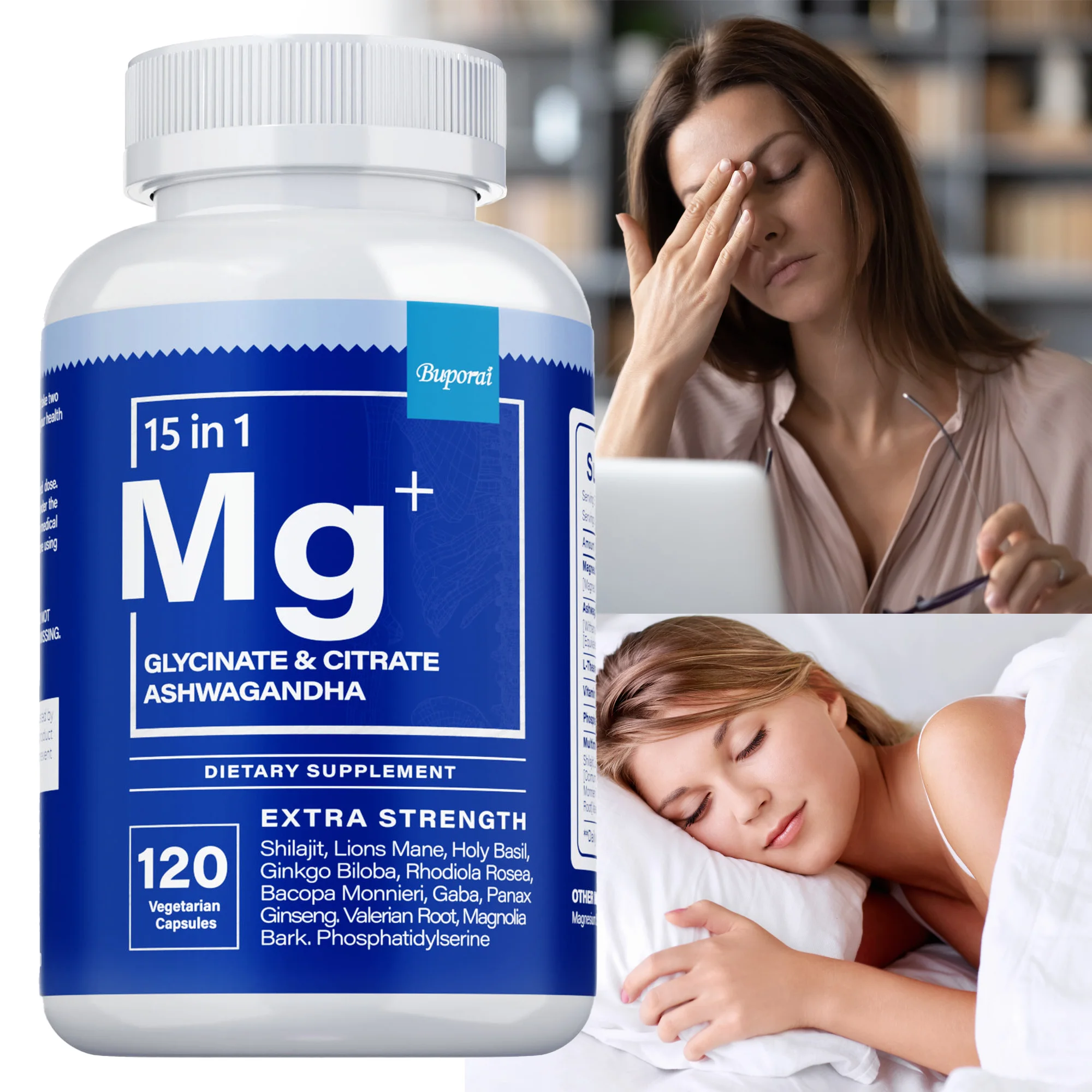 

Магний + Ашваганда - улучшают здоровье сердца и костей, снижают стресс, способствуют улучшению сна, успокаивают настроение, повышают концентрацию внимания и когнитивные функции.