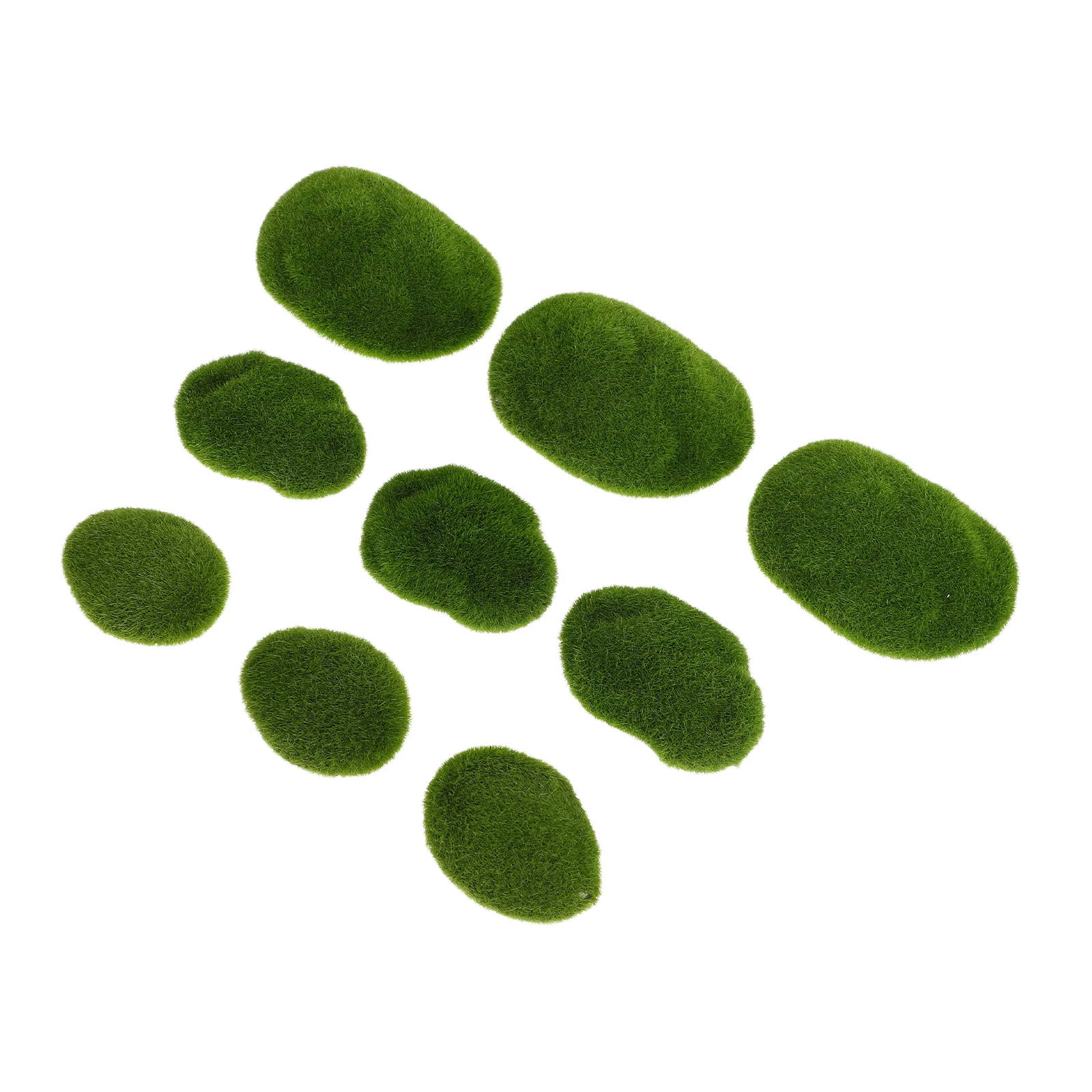

50pcs Artificial Moss Stones for Decoration Realistic Simulation Green Decorative Rock Plant Flocking Landscape