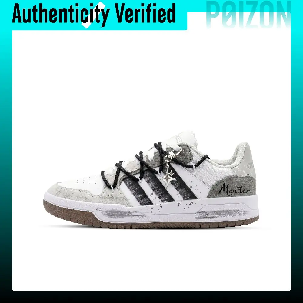 Adidas ENTRAP Ink Rain Clouds, Monster Lab Low top Skateboard Shoes Unisex Black White Silver JP9959(Team445-)