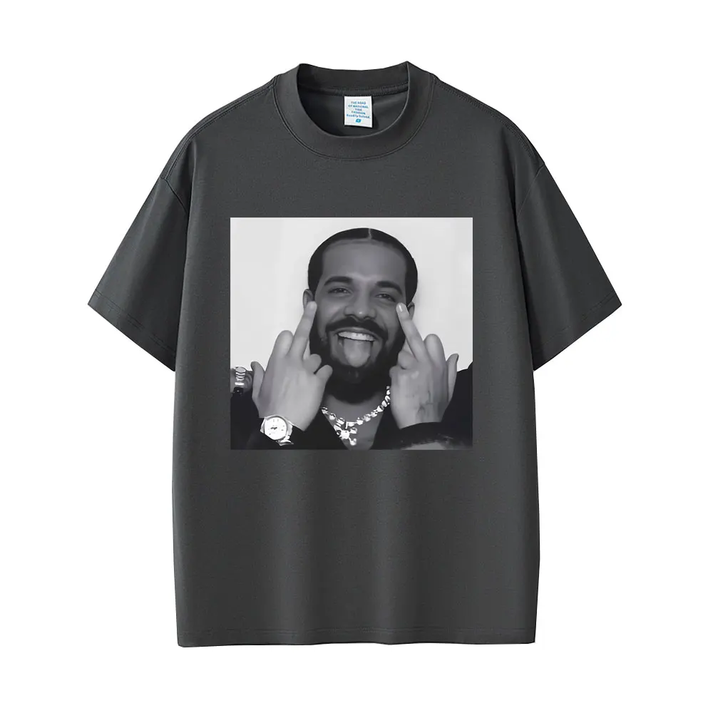 Rapper Drake Friendly Gesture Funny Meme T-shirt Men Women Casual Humor T Shirts Short Sleeve Men's Hip Hop Vintage Tops T Shirt