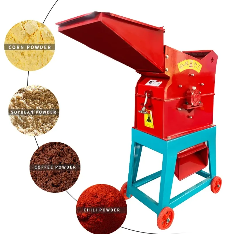 Animal Feed Hammer Mill Corn Grinding Machine Corn Maize Hammer Grinder Maize Milling Machine Corn Crusher 600 Kg/h