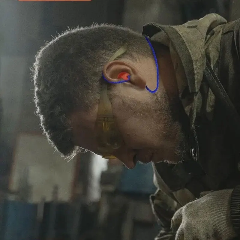 10 أزواج من سدادات الأذن السلكية القابلة لإعادة الاستخدام من السيليكون مع سدادات الأذن ذات النطاقات وإلغاء الضوضاء أثناء النوم لحماية السمع