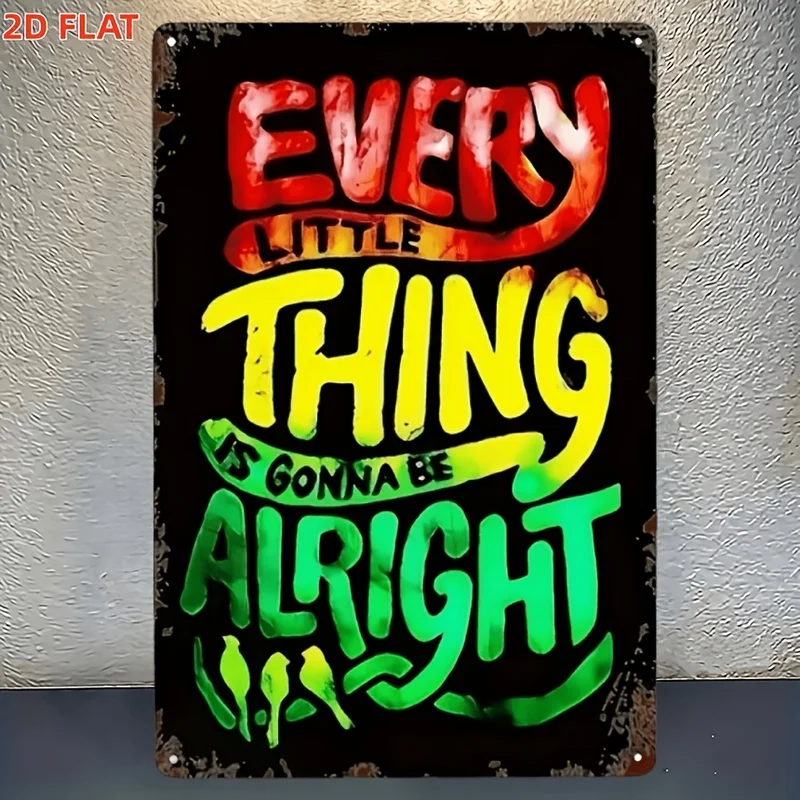 2D Flat Metal Plaque Jamaican Reggy Style Wall Hanging Decor Sign 