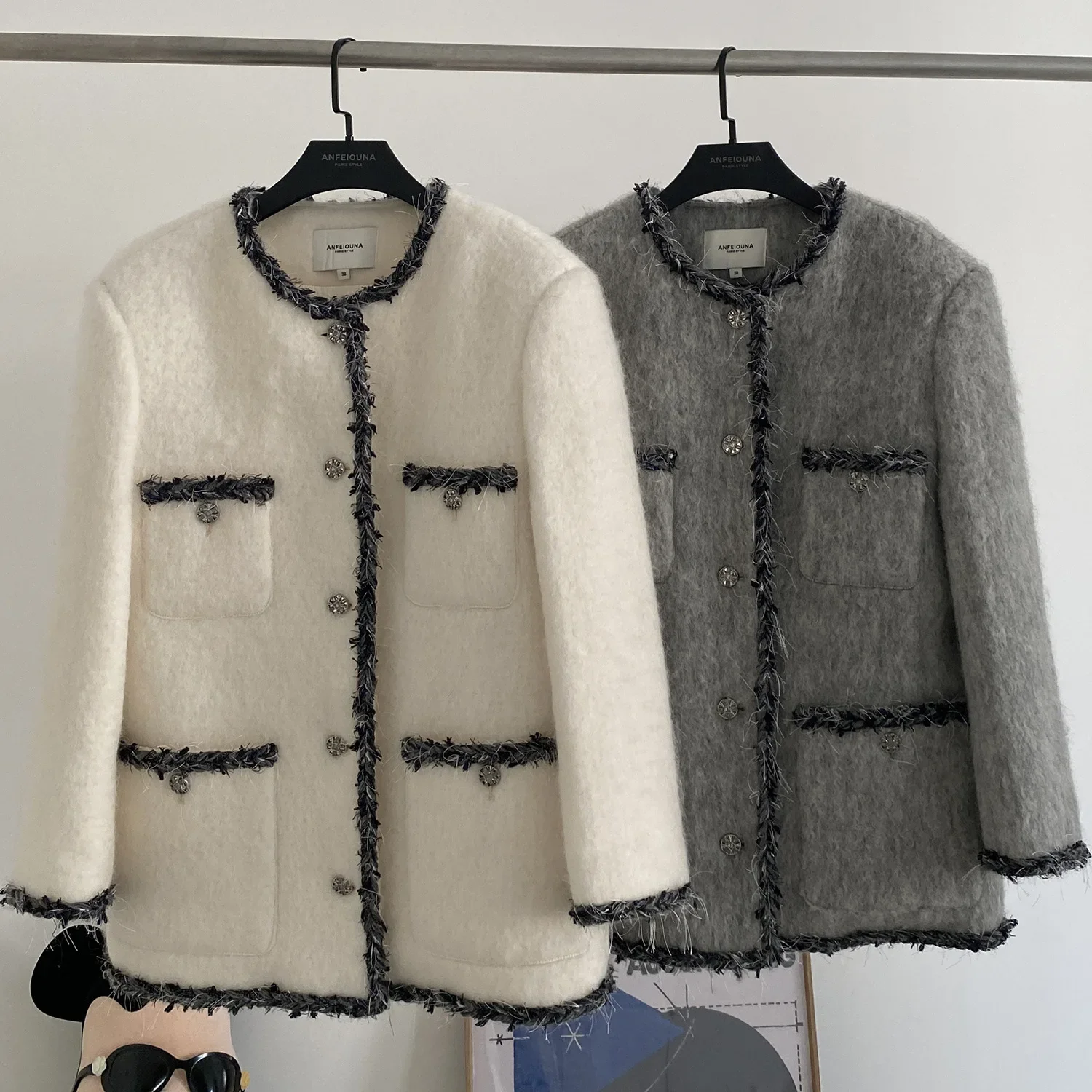 Giacca trapuntata calda e spessa da donna, cappotto in piuma d\'oca bianca, fascia alta, capispalla invernale, nuovo, 2024