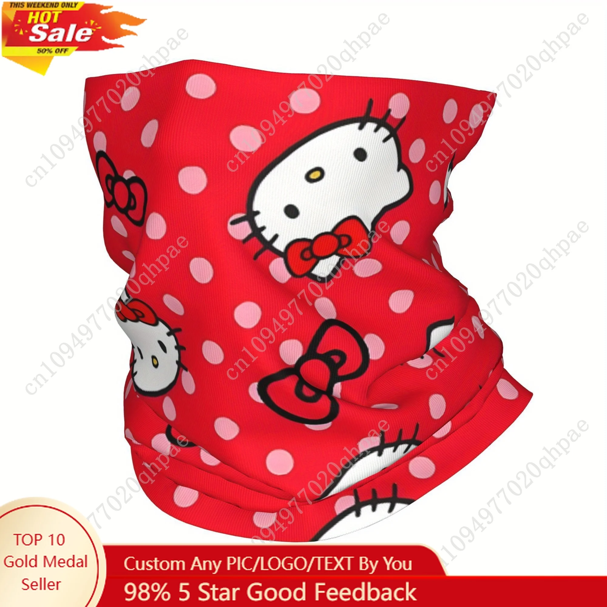 

Hello Kitty Bandana Scarf for Hello Kitty Bandana Neck Scarf Red with White Polka Dots Soft Polyester Blend Adjustable