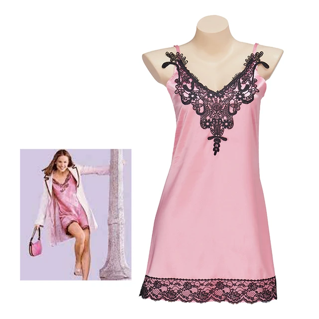 Suddenly 30 Cosplay Jenna Rink Costume Sexy Pink Satin Suspender