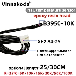 Sensor de temperatura do termistor NTC, sonda de ar condicionado, B3950, 5K, 10K, 15K, 20K, 50K, 100K, 1%, 25 cm, 30cm, 1pc