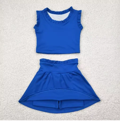 

Fitness Toddler Short Sleeves Shirt Shorts Skirt Shorts Ruffle Girls Yoga Set