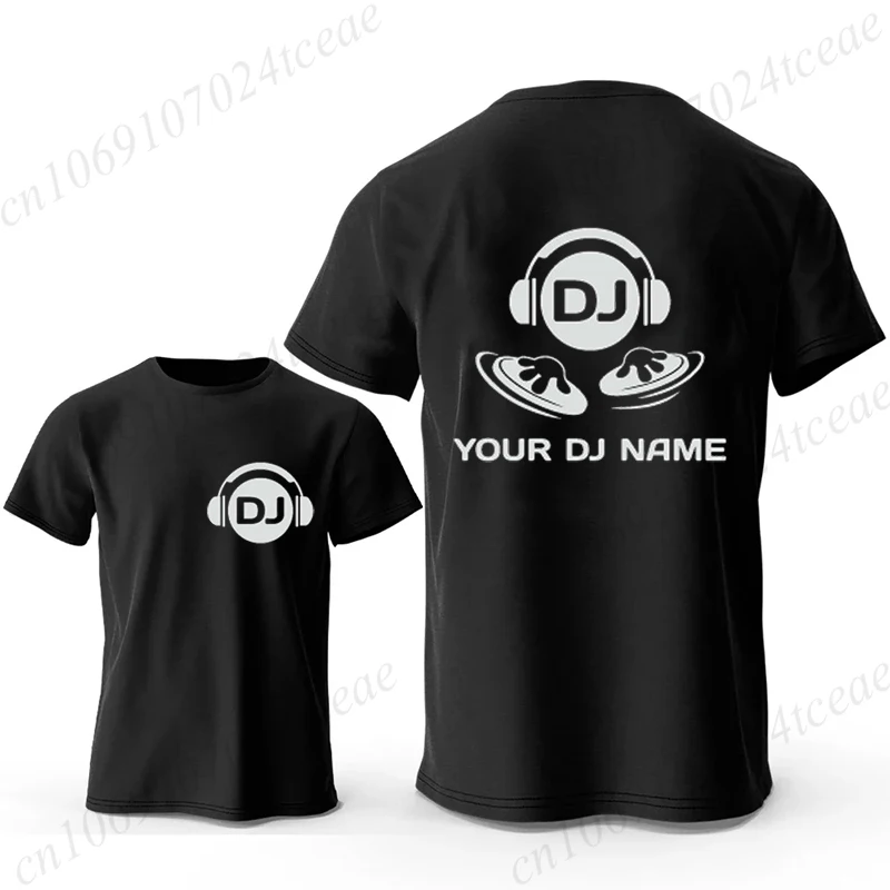 Personalised DJ Custom Name Music T-shirts for Men Women Turntables Design Funny Mens Boys Girls T-Shirt Custom DIY Tee Clothing