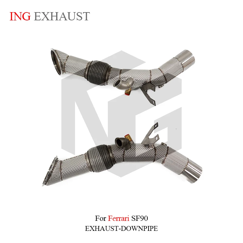 ING Exhaust Downpipe Catless for Ferrari SF90 Vehicle Air Converter High Flow Heat Shield Engine Tube Hot Performance System