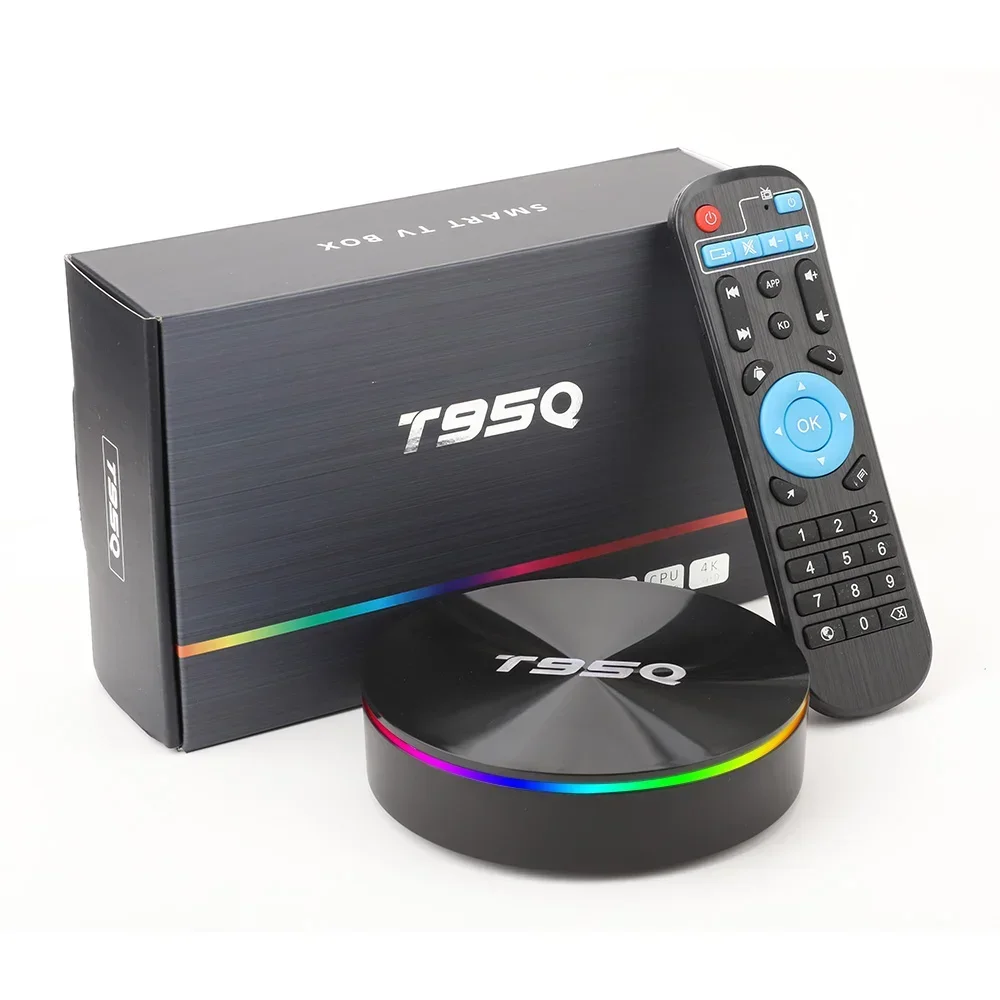 Wholesale T95Q TV Box 4K Android 9.0 Amlogic S905X3 Decoding 8K 2.4G+5G+BT 4/32 4/46GB Android Smart TV Box T95Q