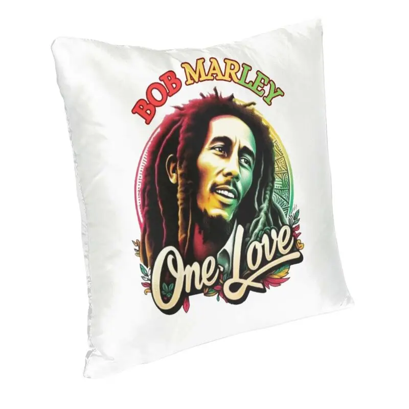 Jamaica Reggae Music Bob Marley Square Pillow Case Decoration Cushions Throw Pillow for Sofa Double-sided Printing