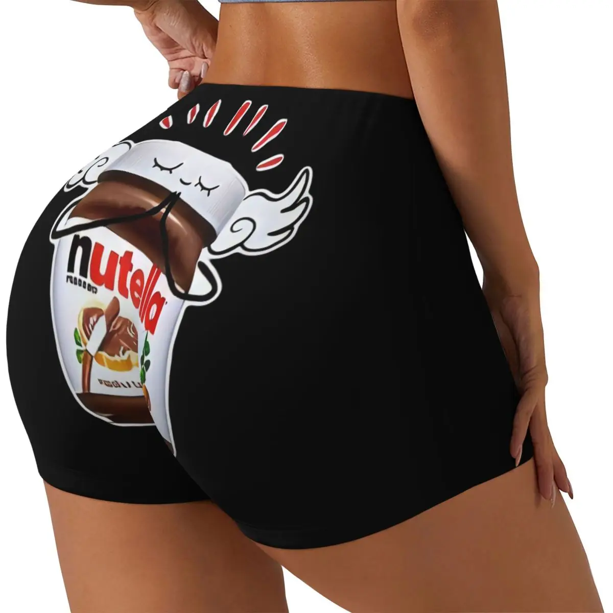 

Забавные женские шорты для бега в тренажерном зале Nutella на заказ, спортивные шорты для волейбола и байкера, йоги